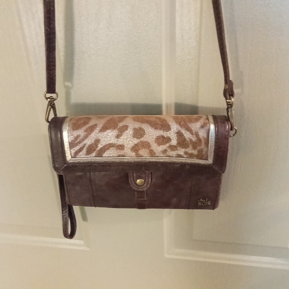 The Sak Small Brown Wristlet / Shoulder Bag